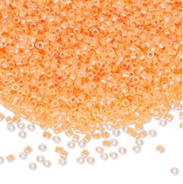 Seed beads, Delica 11/0, neon light orange, 7,5 gram, DB2033